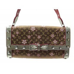 SAC A MAIN LOUIS VUITTON POCHETTE EN SATIN MONOGRAM CHERRY BLOSSOM MURAKAMI BAG