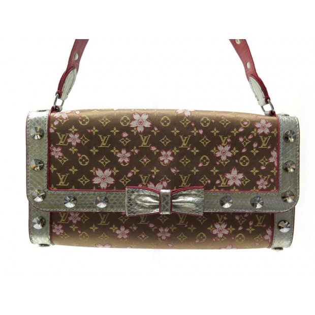 SAC A MAIN LOUIS VUITTON POCHETTE EN SATIN MONOGRAM CHERRY BLOSSOM MURAKAMI BAG