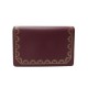 NEUF PORTE CARTES CARTIER GUIRLANDE EN CUIR BORDEAUX + BOITE CARD HOLDER 430€