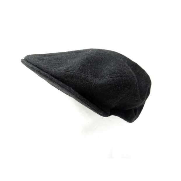 BERET MOTSCH POUR HERMES 59 EN CACHEMIRE ANTRHACITE CHAPEAU + BOITE SAC HAT 490€