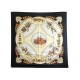 FOULARD HERMES CAVALIERS PEULS FOUGEROLLE CARRE 90 EN SOIE NOIR SILK SCARF 385€