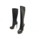 CHAUSSURES CHRISTIAN LOUBOUTIN BOTTES A TALONS 38.5 CUIR NOIR BOOTS SHOES 1295€