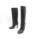 CHAUSURES HERMES BOTTES A TALONS 38.5 EN CUIR NOIR LEATHER BOOTS SHOES 1800€