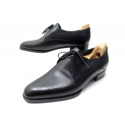 CHAUSSURES JOHN LOBB SUR MESURE 43 DERBY 2 OEILLET CUIR NOIR BESPOKE SHOES 7025€