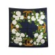 NEUF FOULARD CHANEL LOGO CC & CAMELIA EN SOIE BLEU MARINE NEW SILK SCARF 450€