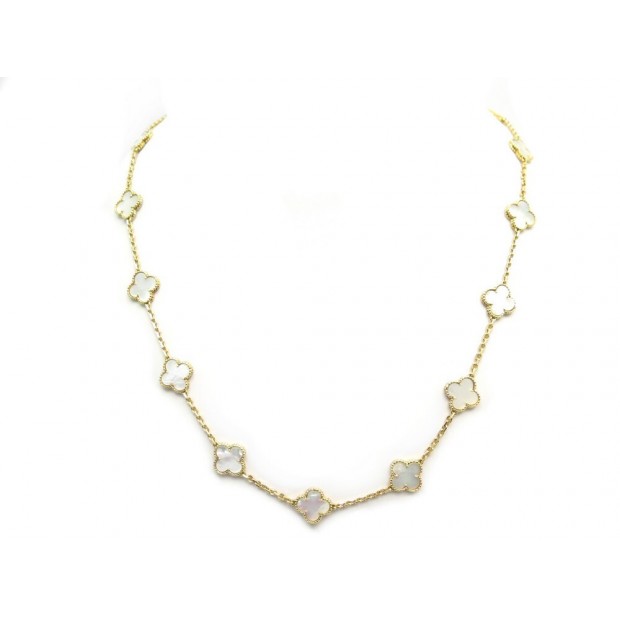 COLLIER VAN CLEEF & ARPELS VINTAGE ALHAMBRA 20 MOTIFS OR 18K & NACRE NECKLACE