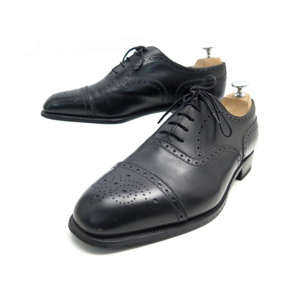 CHAUSSURES JM WESTON RICHELIEU 310 BOUT FLEURI 9G 43 LARGE 43.5 CUIR NOIR 770€