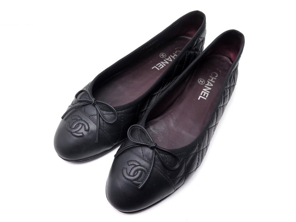 chaussures chanel ballerines logo cc g26250 39.5 cuir