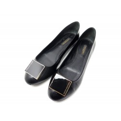 CHAUSSURES LOUIS VUITTON BALLERINES 38.5 EN CUIR NOIR LEATHER SHOES 705€