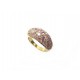 BAGUE POIRAY T50 SERTIE RUBIS ROSES & DIAMANTS OR JAUNE 18K 6.7GR DIAMONDS RING