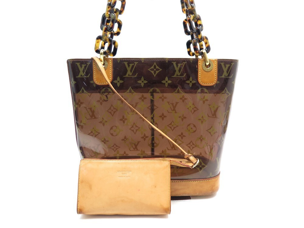 Louis Vuitton Clear Monogram Cabas Sac Ambre PM Tote Bag Leather