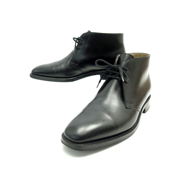 CHAUSSURES JOHN LOBB BOTTINES GIONO 7E 41 EN CUIR NOIR + BOITE BOOTS SHOES 1760€