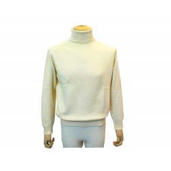 NEUF PULL HERMES MARTEAU COL ROULE ECRU M 50 EN CACHEMIRE ECRU SWEAT SHIRT 1260€