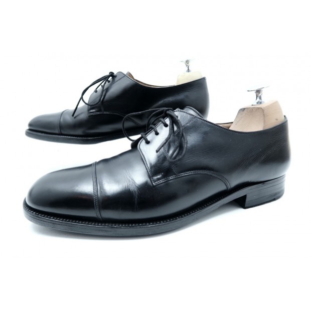 CHAUSSURES JM WESTON DERBY BOUT DROIT 8.5E 42 LARGE EN CUIR NOIR SHOES 675€