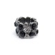 NEUF BAGUE CHANEL TAILLE 54 PIERRES NOIRES EN METAL ARGENTE NEW BLACK RING 620€