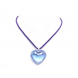 COLLIER BACCARAT PENDENTIF ROMANCE COEUR CRISTAL BLEU +BOITE HEART NECKLACE 295€