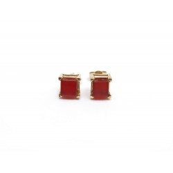 NEUF BOUCLES D'OREILLES GINETTE NY PUCES EN OR ROSE 18K & AGATE EARRINGS 430€