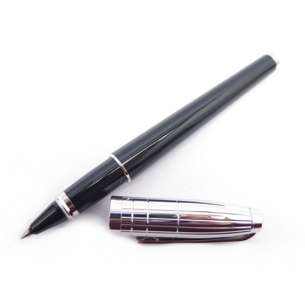 NEUF STYLO BILLE ST DUPONT OLYMPIO 452179N LAQUE NOIR & PALLADIE ROLLERBALL 455€