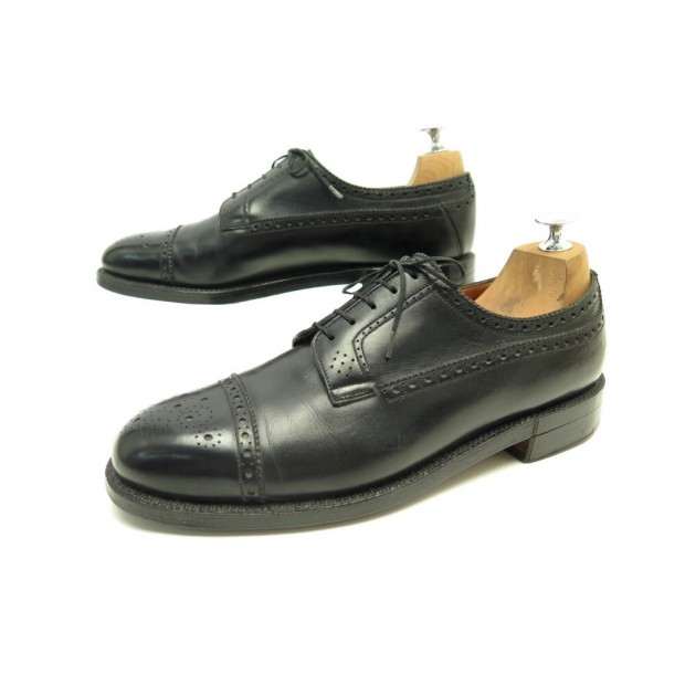 CHAUSSURES JM WESTON 579 TRIPLES SEMELLES DERBY 8.5C 42.5 CUIR NOIR SHOES 1200€