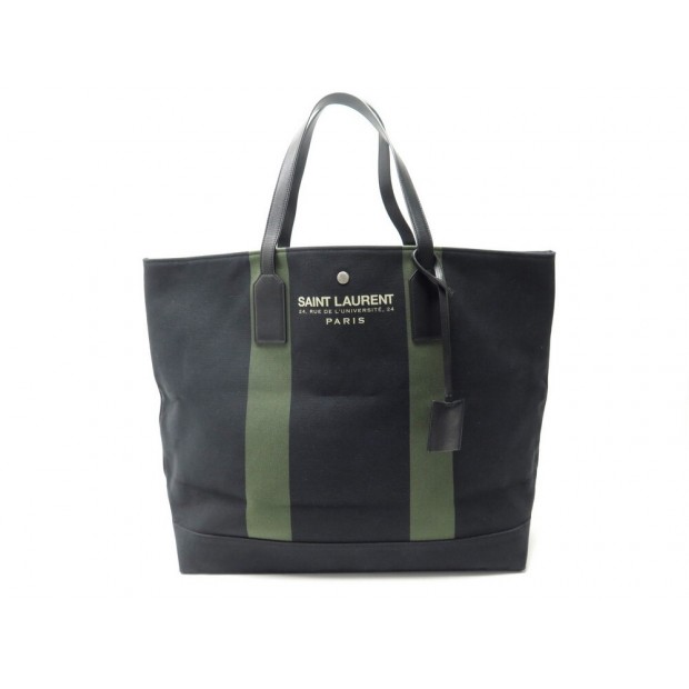 SAC A MAIN YVES SAINT LAURENT EATS WEST 413054 CABAS COTON NOIR HAND BAG 1150€