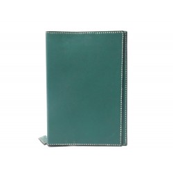 VINTAGE PORTE AGENDA HERMES DUPRE LAFON COUVERTURE GM CUIR VERT DIARY HOLDER