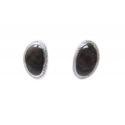 BOUCLES D' OREILLES VANGELDER EN OR GRIS DIAMANTS NACRE GREY GOLD EARRINGS 1890€