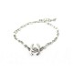 NEUF BRACELET CHANEL LOGO CC 2021 EN METAL ARGENTE CHAINE & PERLES PEARL 650€