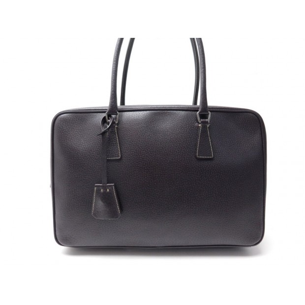 SAC A MAIN PRADA MERCURY 35 CM CABAS EN CUIR GRAINE PRUNE LEATHER HAND BAG 2800€