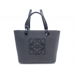 NEUF SAC A MAIN LOEWE SMALL ANAGRAM CABAS TOILE & CUIR ANTHRACITE TOTE BAG 1550€
