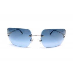 LUNETTES DE SOLEIL CHANEL LOGO CC 4017 METAL ARGENTE BLEU + ETUI SUNGLASSES 420€