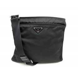 SAC A MAIN PRADA BANDOULIERE SACOCHE POCHETTE EN TOILE NYLON NOIR HAND BAG 1050€