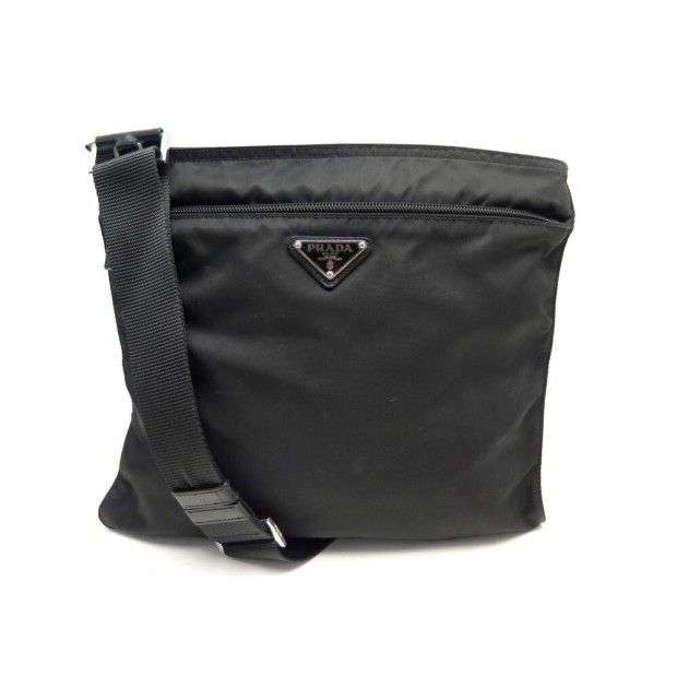 SAC A MAIN PRADA BANDOULIERE SACOCHE POCHETTE EN TOILE NYLON NOIR HAND BAG 1050€