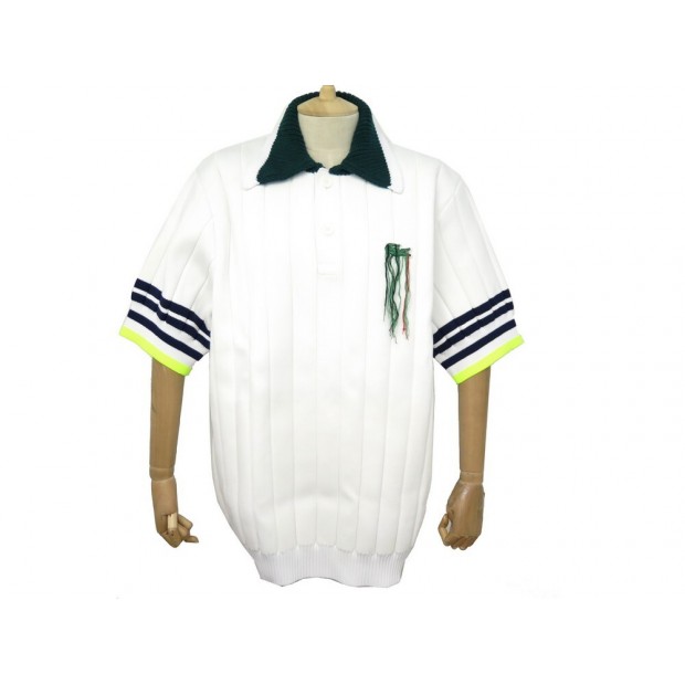 NEUF PULL LACOSTE POLO OVERSIZE EN MAILLE AH0393 M 48 BLANC NEW SWEATER 625€