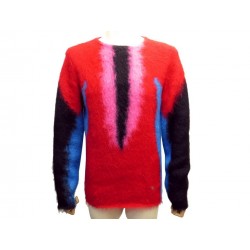 NEUF PULL LOUIS VUITTON M 48 EN MOHAIR ET LAINE ROUGE NEW WOOL SWEATER 990€