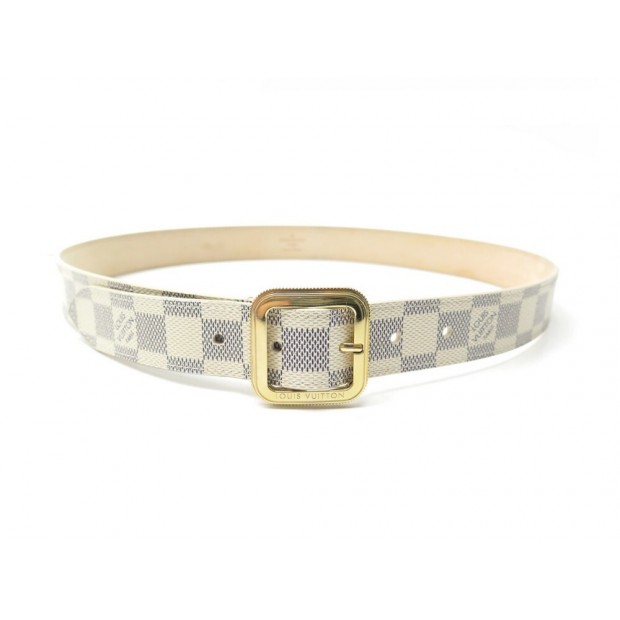 CEINTURE LOUIS VUITTON M9730 TRESOR TAILLE 85 TOILE DAMIER AZUR CANVAS BELT 295€