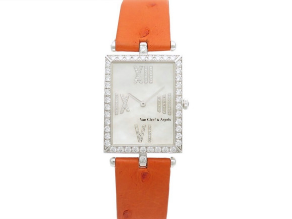 montre van cleef lady arpels rectangle 34mm en or