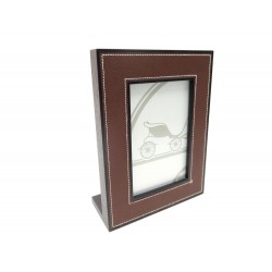 NEUF CADRE PHOTO HERMES PLEIADE PM BOIS ACAJOU & CUIR CHEVRE MYSORE FRAME 610€