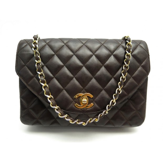 VINTAGE SAC A MAIN CHANEL TIMELESS CUIR MARRON MATELASSE BANDOULIERE BAG 4200€