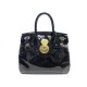 SAC A MAIN RALPH LAUREN RICKY 33 EN CUIR VERNI NOIR LEATHER HAND BAG PURSE 2600€