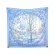 FOULARD HERMES JARDINS DE NOUVELLE ANGLETERRE CARRE 90 SOIE BLEU SILK SCARF 410€