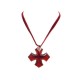 NEUF COLLIER BACCARAT PENDENTIF OCCITANE CROIX CRISTAL ROUGE CRYSTAL NECKLACE