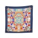 NEUF FOULARD HERMES L'ART INDIEN DES PLAINES CARRE 90 SOIE BLEU NEW SILK SCARF