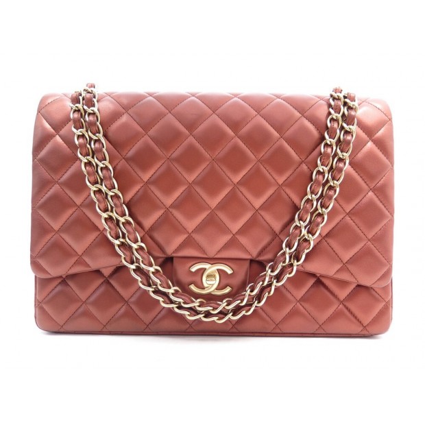 SAC A MAIN CHANEL CLASSIQUE TIMELESS MAXI JUMBO CUIR MATELASSE CUIVRE BAG 8900€