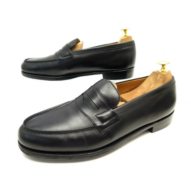 CHAUSSURES JM WESTON MOCASSINS 180 9.5E 43.5 L 44 CUIR NOIR LOAFERS SHOES 670€