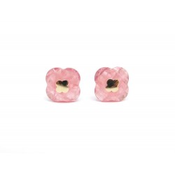 NEUF BOUCLES D'OREILLES MORGANNE BELLO PUCE OR 18K RHODOCHROSITE EARRINGS 295€