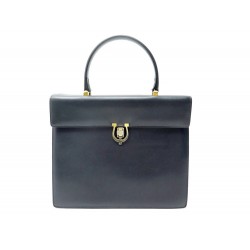 VINTAGE SAC A MAIN CELINE EN CUIR BLEU MARINE 29 CM BLUE LEATHER HAND BAG 1050€