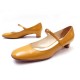 CHAUSSURES ESCARPINS BABIES MIU MIU 38.5 EN CUIR JAUNE MOUTARDE SHOES 550€