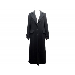 NEUF MANTEAU LONG LEONARD M 38 EN CACHEMIRE NOIR NEW BLACK CASHMERE COAT 3900€