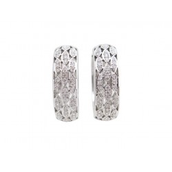  BOUCLE D'OREILLES OR BLANC ET DIAMANTS CREOLES 