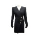 NEUF ROBE COURTE BALMAIN S 36 EN LAINE NOIR BOUTONS DORES NEW BLACK DRESS 1790€